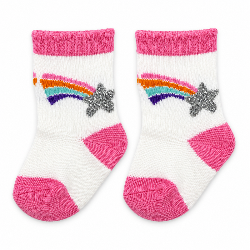 RAINBOW STAR BABY SOCKS (0-6 MONTHS)