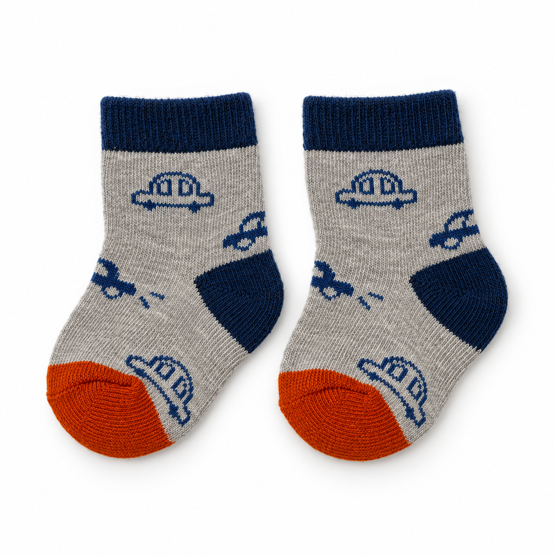 TINY TRAFFIC CAR BABY SOCKS (0-6 MONTHS)