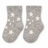STARRY GRAY BABY SOCKS (0-6 MONTHS)