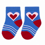 BLUE LOVE HEART BABY SOCKS (0-6 MONTHS)
