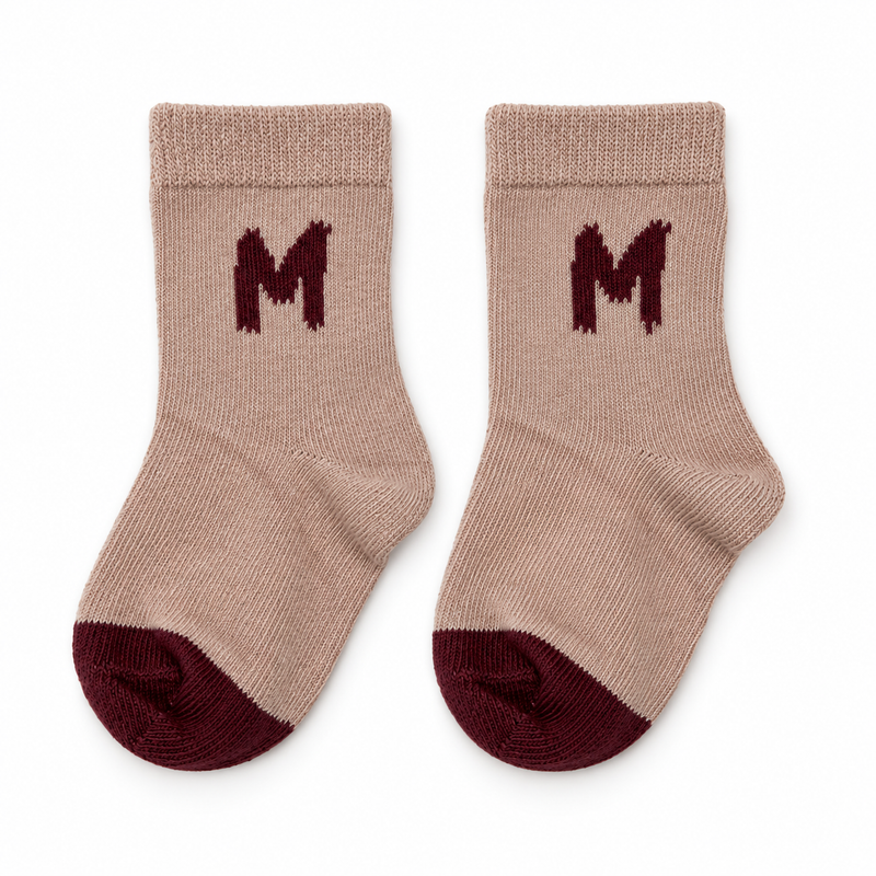 MY NAME STARTS WITH M BABY SOCKS (0-6 MONTHS)