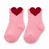HEART TOP PINK BABY SOCKS (0-6 MONTHS)
