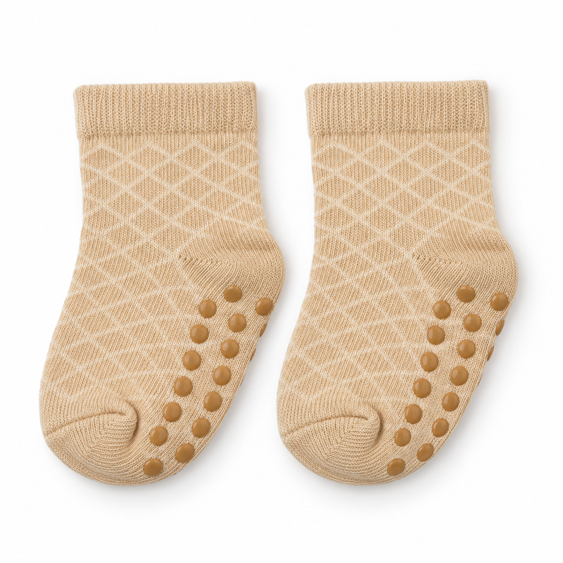 HONEY BEIGE ANTI SLIP SOCKS (6-24 MONTHS)