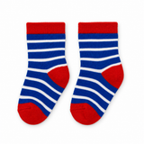 SPORTY BLUE RED STRIPE SOCKS (6-24 MONTHS)