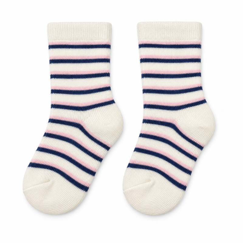 PINK NAVY CLASSIC STRIPE SOCKS (6-24 MONTHS)
