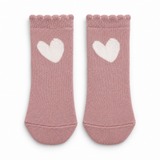 BLUSH HEART CREW SOCKS (6-24 MONTHS)
