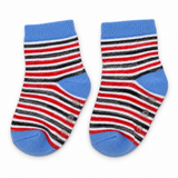 PLAYFUL RED BLUE STRIPE ANTI SLIP SOCKS (6-24 MONTHS)