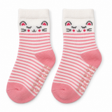 SWEET KITTY PINK STRIPE ANTI SLIP SOCKS (6-24 MONTHS)