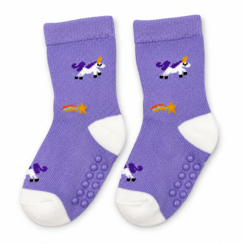 MAGIC UNICORN PURPLE ANTI SLIP SOCKS (6-24 MONTHS)