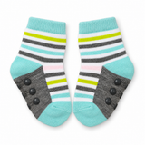 AQUA POP STRIPED ANTI SLIP SOCKS (6-24 MONTHS)