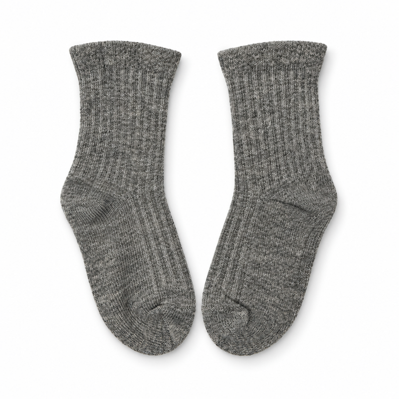 HEATHER GREY RIBBED SOCKS (6-24 MONTHS)
