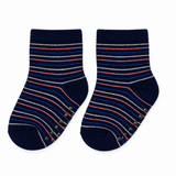 NAVY RAINBOW PINSTRIPE ANTI SLIP SOCKS (6-24 MONTHS)