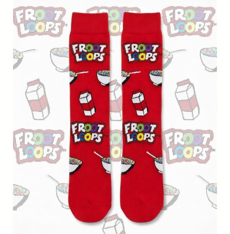 FROOT LOOPS CEREAL PATTERN CREW SOCKS