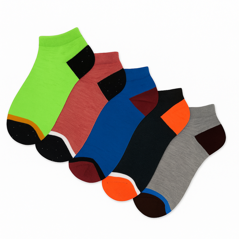 PACK OF 5 - POP ACCENT ANKLE SOCKS