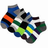 PACK OF 5 - MULTI-STRIPE ANKLE SOCKS