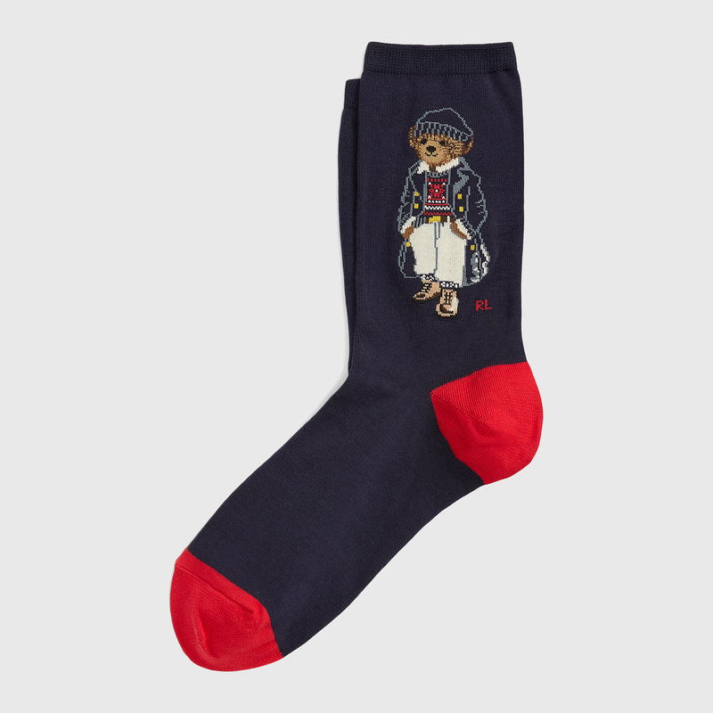 RL POLO THE NAVAL BEAR NAVY CREW SOCKS