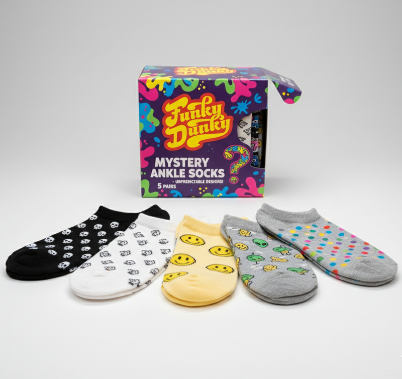FUNKY DUNKY "WILDCARD" MYSTERY ANKLE PACK OF 5