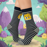 FUZZY MONSTER STRIPE CREW SOCKS