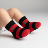 RL POLO RED & BLACK STRIPED BABY SOCKS (0-2YRS)
