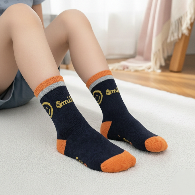 THE HAPPY DAY 'SMILE' CONTRAST SOCKS (4 - 7 YRS)