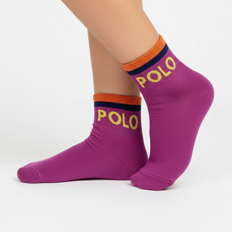 RL POLO RETRO POP ANKLE SOCK (FUCHSIA) (5-15yrs)