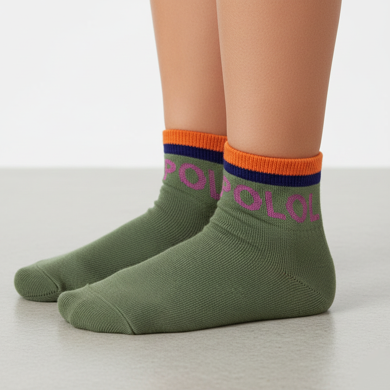 RL POLO RETRO POP ANKLE SOCK (OLIVE) (5-15yrs)