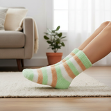 MINT CREAM STRIPES COZY WARM SOCKS