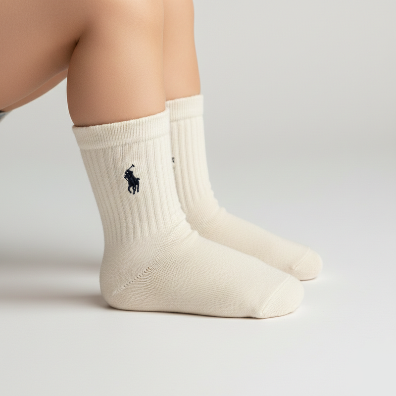 RL POLO ESSENTIAL CREAM RIBBED CREW (5-10yrs)