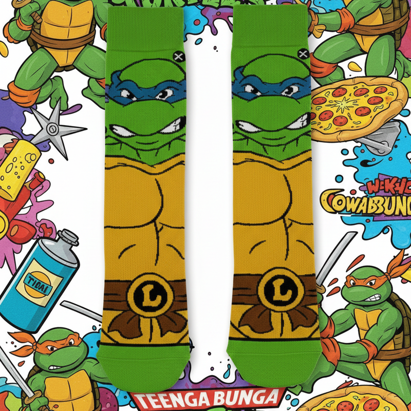 NINJA TURTLES LEONARDO COSTUME CREW SOCKS