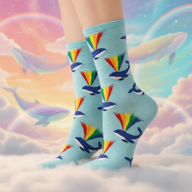 RAINBOW WHALE SOCKS