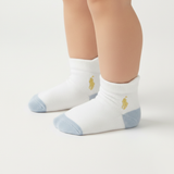RL POLO WHITE & BLUE TIPPED ANKLE SOCKS (0-2YRS)