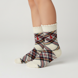RL POLO HIGHLAND PLAID RUFFLE-TOP SOCKS (7-10yrs)