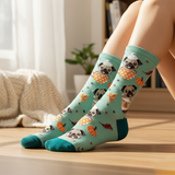 PUGKIN SPICE LATTE CREW SOCKS