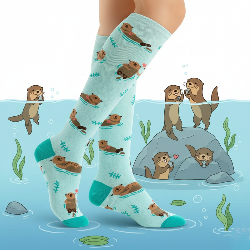 MY OTTER HALF KNEE HIGH SOCKS
