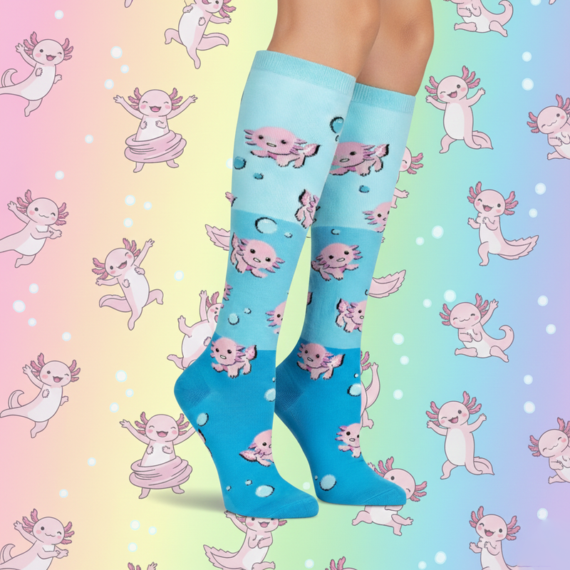 DANCING AXOLOTL KNEE HIGH SOCKS