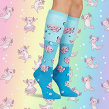 DANCING AXOLOTL KNEE HIGH SOCKS