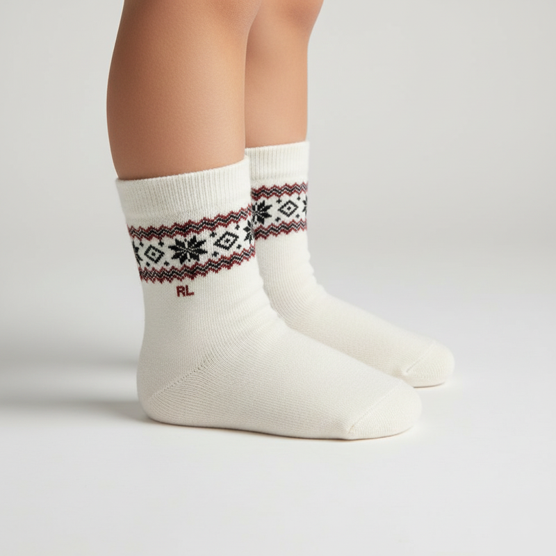 RL POLO COZY CABIN FAIR ISLE CUFF SOCKS (2-5yrs)