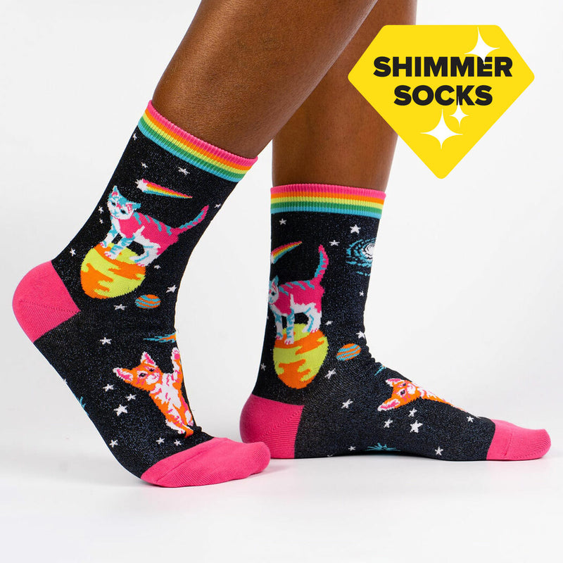 SPACE CATS WOMEN'S CREW SOCKS