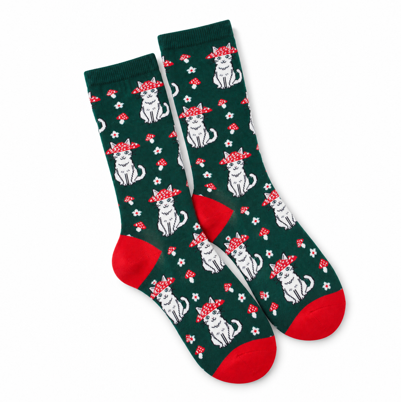 MUSHROOM CAT CREW SOCKS