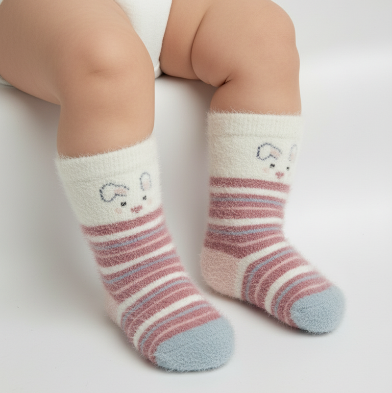 FUZZY BUNNY KIDS WARM SOCKS (0-2YRS)