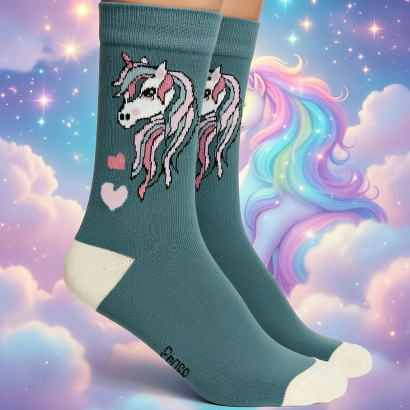 DREAMY TEAL UNICORN SOCKS