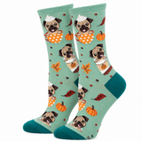PUGKIN SPICE LATTE CREW SOCKS