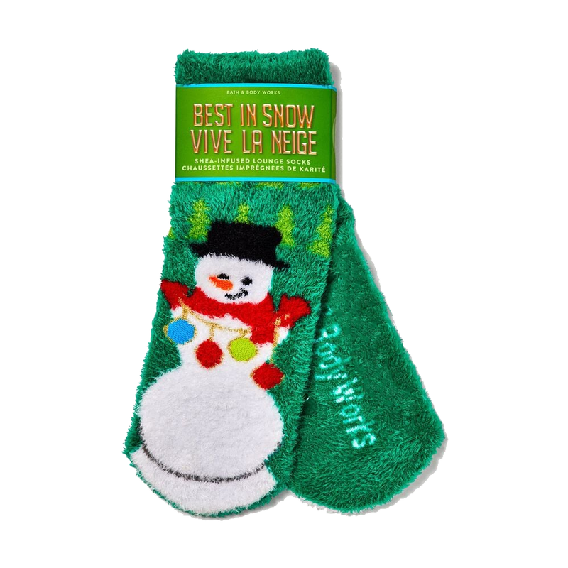 FESTIVE SNOWMAN FUZZY ANKLE SOCKS