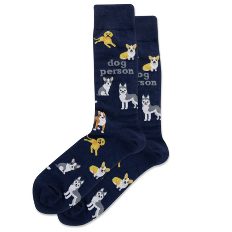 DOG PERSON SOCKS BLUE