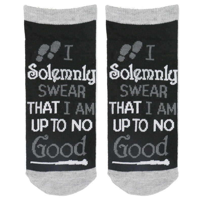 HARRY POTTER "I SOLEMNLY SWEAR THAT I AM UP TO NO GOOD" ANKLE SOCKS