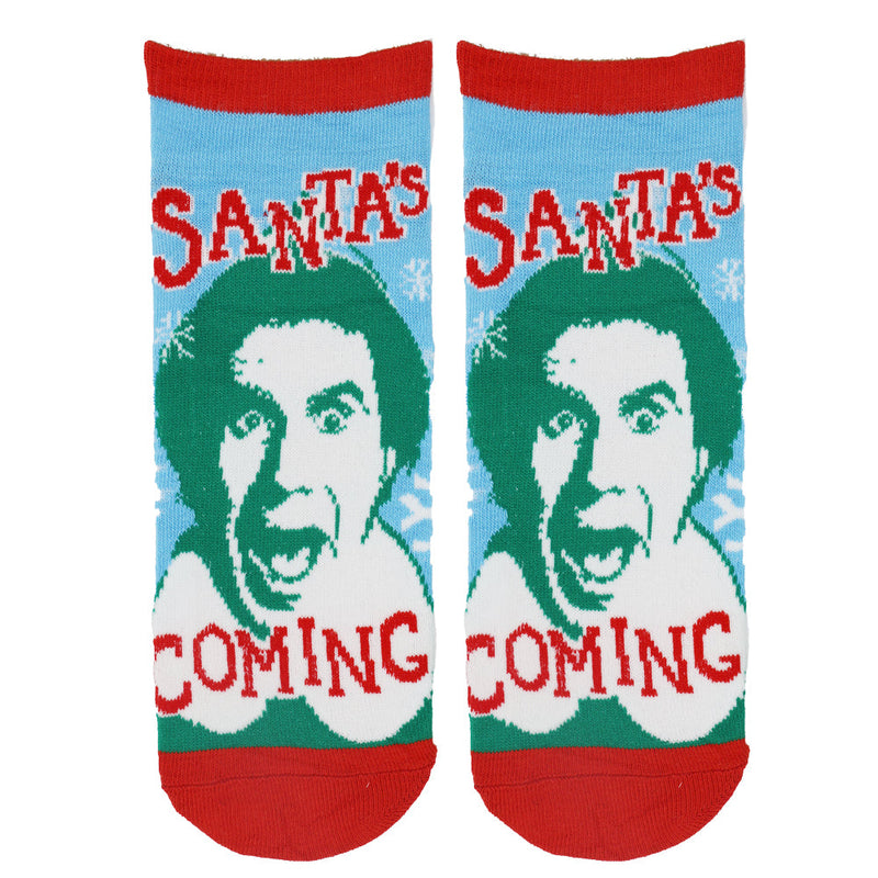 ELF "SANTA IS COMING" ANKLE SOCKS