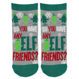 ELF "DO YOU HAVE ANY ELF FRIENDS" ANKLE SOCKS