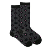 BLACK FLORAL KNEE HIGH SOCKS