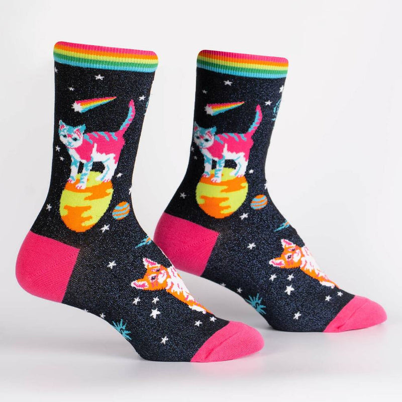 SPACE CATS WOMEN'S CREW SOCKS