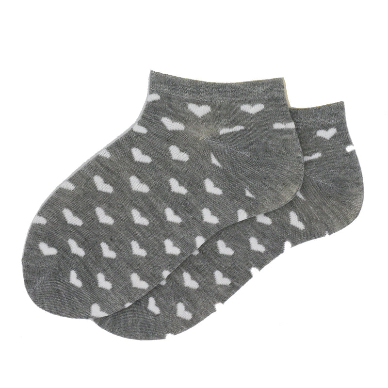 HEARTS GREY ANKLE SOCKS